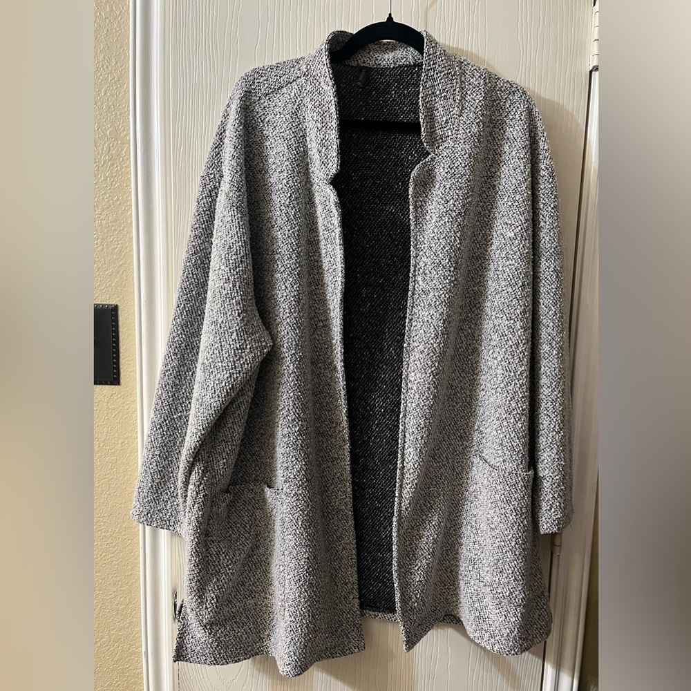 🛍️Massini 2X Heather Gray Open Front Cardigan with Pockets